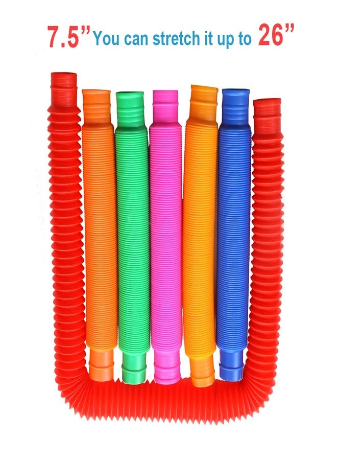 ألعاب أبيليز بوب تيوبز الحسية، أنابيب متعددة الألوان تصدر صوت طقطقة، لتنمية مهارات العلوم والتكنولوجيا والهندسة والرياضيات والمهارات الحركية | مجموعة من 8 قطع | حجم كبير (19 سم) - Image 2